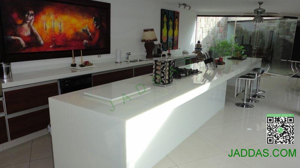 White Nano Crystal Glass Stone Kitchen Countertop